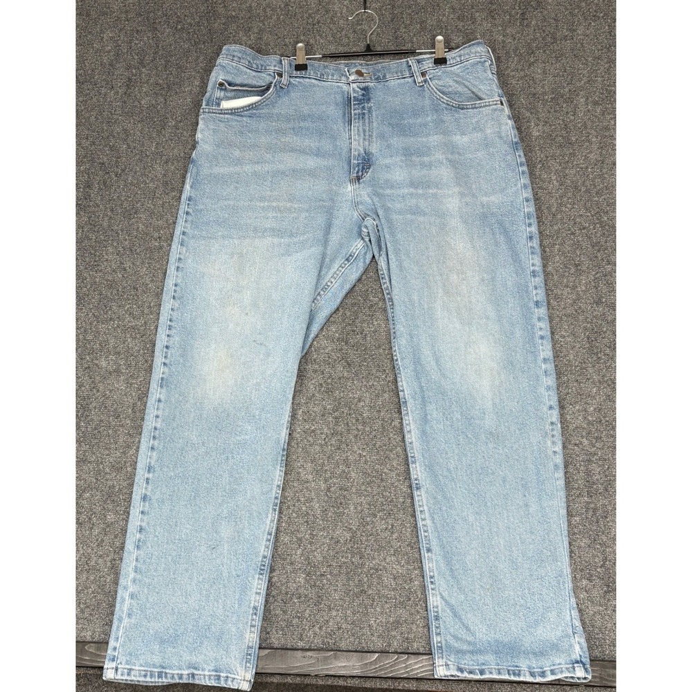 Wrangler Jeans Mens 40x32 Light Blue Premium Quality Straight Leg Denim T601